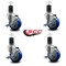 Service Caster 3.5'' Blue Poly Swivel 1-5/8'' Expanding Stem Caster Set with Brake, 4PK SCC-EX20S3514-PPUB-BLUE-TLB-158-4 - alternate 4